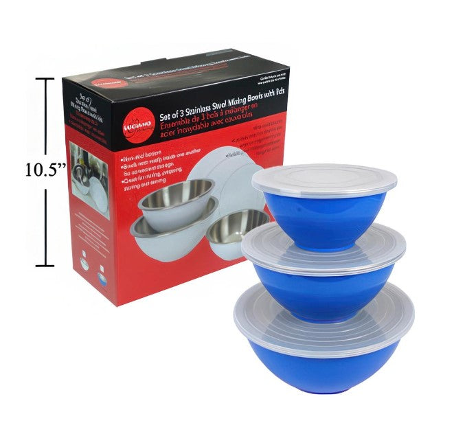 L.Gourmet Stainless Steel Mixing Bowl 6pc Navy