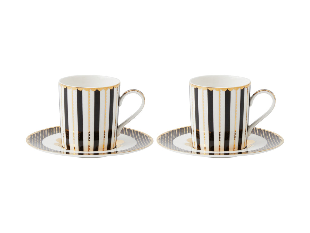 Regency Demi Cup & Saucer 4pc Black