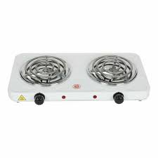Hauz White Portable Electric Double Burner Stove Top 1pc