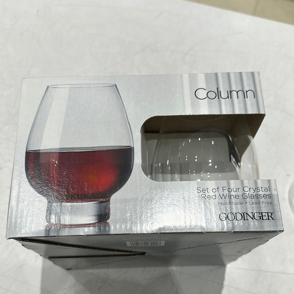 Godinger Clear Carree wine glasses 20oz, 4pcs - The Cuisinet