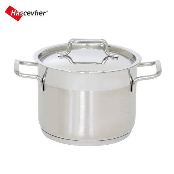 Hascevher Stainless Steel Stockpot with Lid 7.5qt 1pc