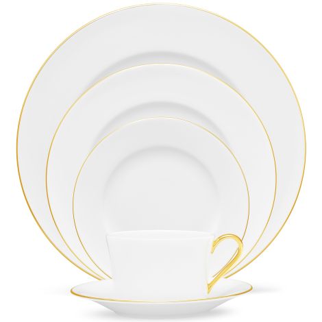 Noritake Gold Accompanist Dinnerware Set 5-Pc Set Service for 1