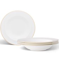 Noritake Gold Accompanist Dinnerware Set Bowl Soup 8.5" 12oz 4pc