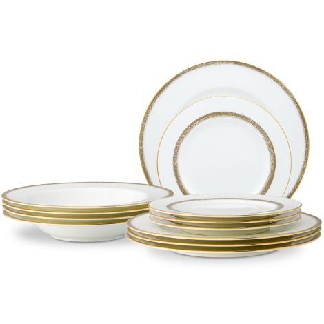 Noritake Gold Haku Dinnerware Set 12pc Service for 4