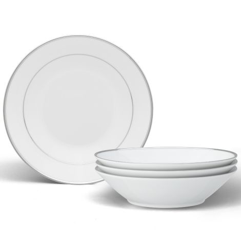 Noritake Silver Spectrum Dinnerware Set Soup Bowl 4pc