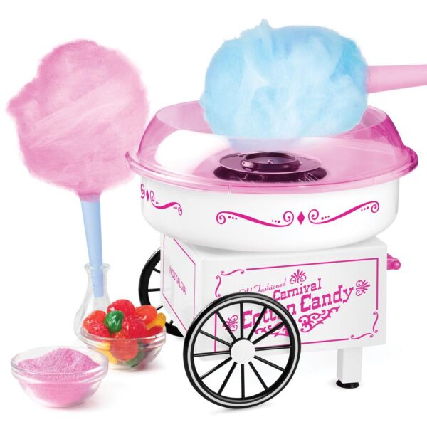 Nostalgia Vintage Pink Cotton Candy Maker with 2 Cotton Candy Cones - The Cuisinet