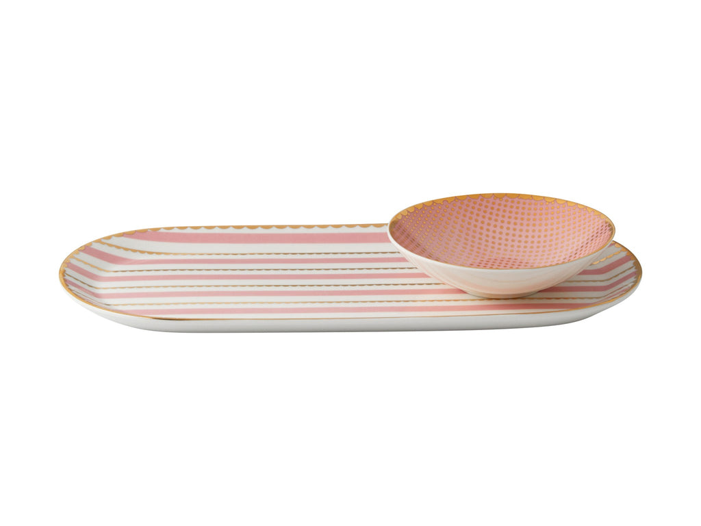 Regency Platter and Dish 2pc Pink