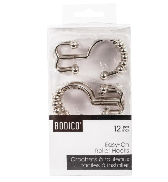 Bodico Easy-On Roller Hooks Silver 12pc - The Cuisinet