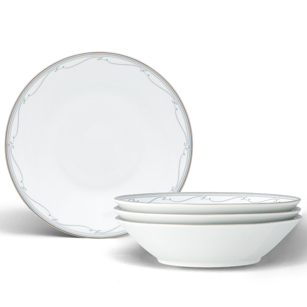 Noritake Gold Satin Flourish Dinnerware Set Soup Bowl 7.5" 4pc