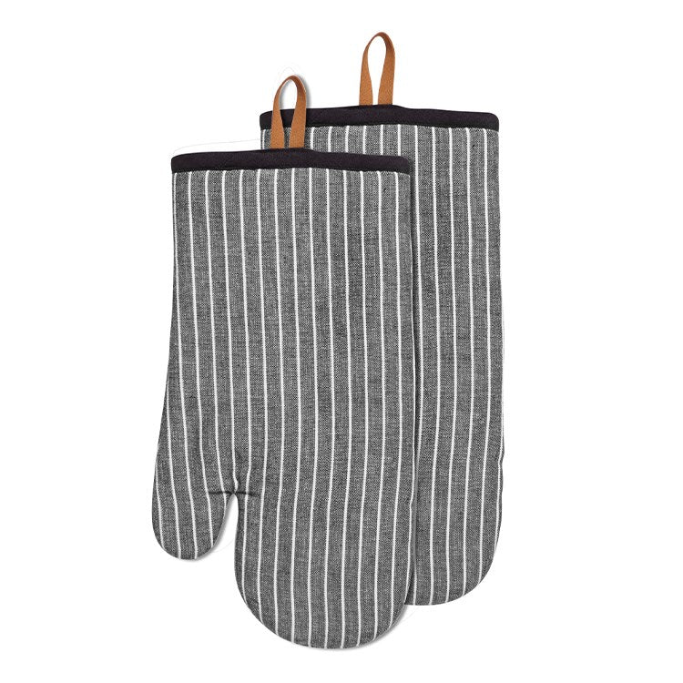 Harman Chambray Stripe Oven Mitts 2pc - The Cuisinet