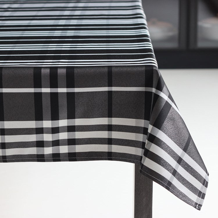 Shimmer Check Table Cloth 60x90 Black - The Cuisinet