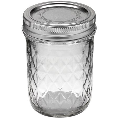 Jarden Ball Half Pint Quilted Crystal Jelly Jar With Lid 8oz - The Cuisinet
