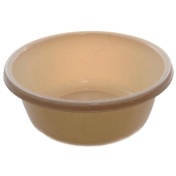 Round Plastic Wash Basin 28cm 1pc Beige with Dots
