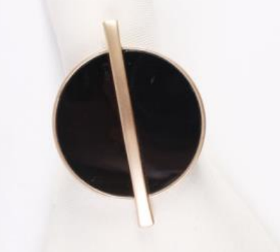 Black and Gold Napkin RIng - The Cuisinet