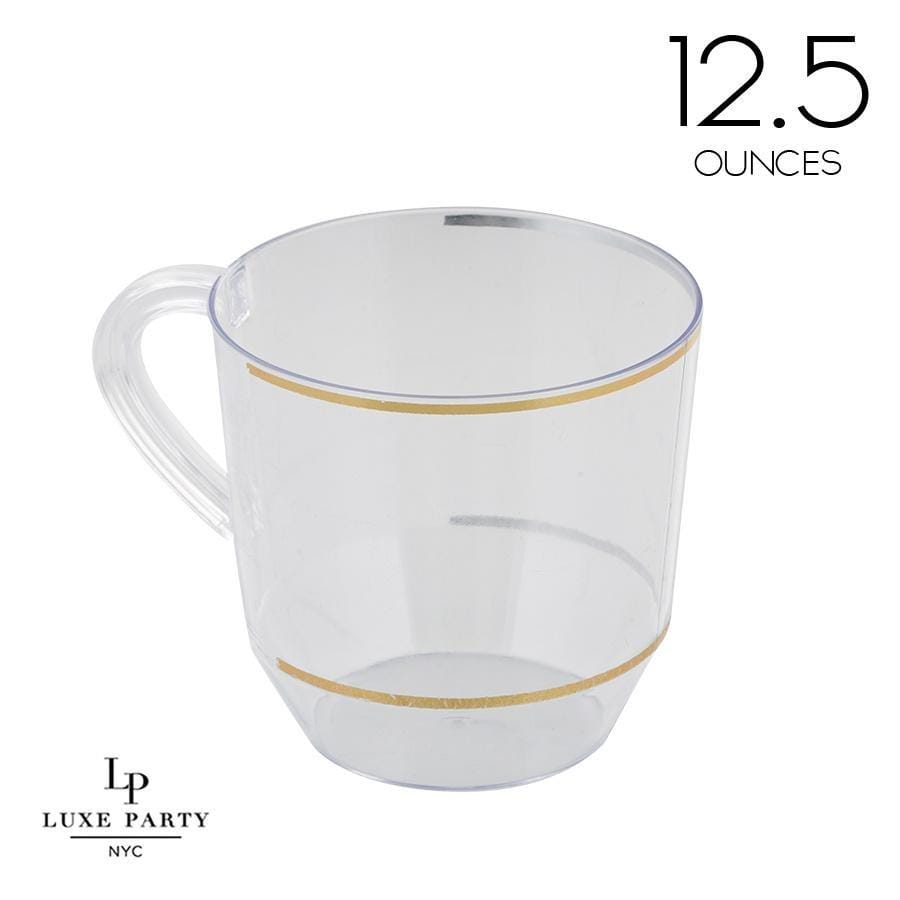 Luxe Party Clear/Gold Coffee Cups 12.5oz 8pc - The Cuisinet