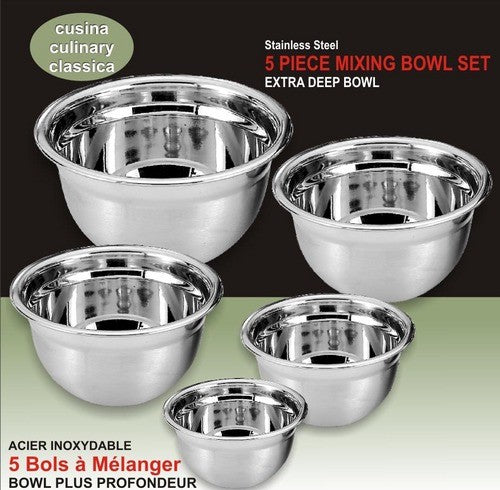 5pc Deep Mixing Bowl Set - The Cuisinet