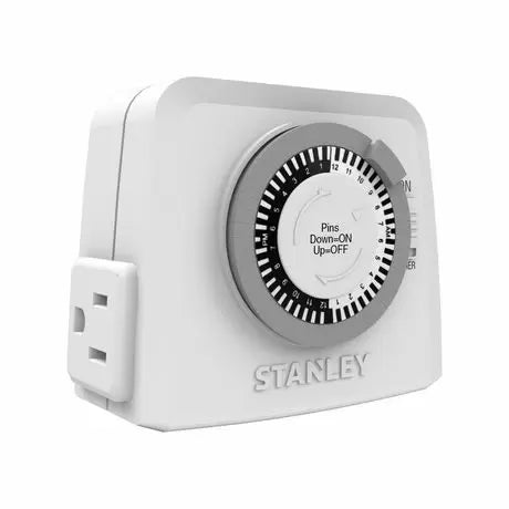 Stanley TimeIt Twin 2-Outlet Grounded Indoor Mechanical Timer - The Cuisinet