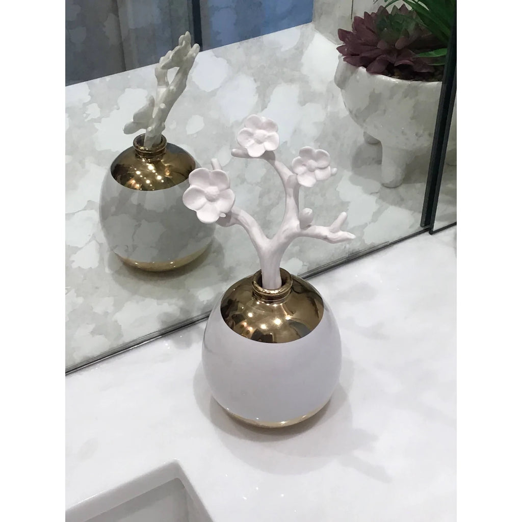 Gold And White Diffuser-Large, "Lily Of The Valley" - The Cuisinet