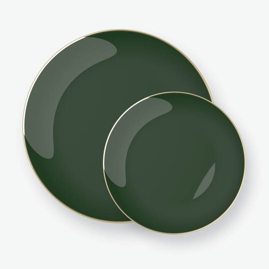 Luxe Party Emerald/Gold Dinner Plates 10.25" 10pc - The Cuisinet