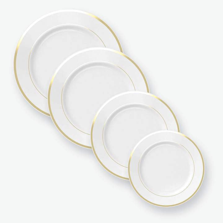 Luxe Party White/Gold Appetizer Plates 7.5" 10pc - The Cuisinet