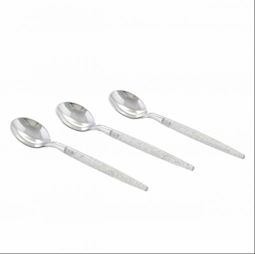Luxe Party Silver Glitter Plastic Mini Spoons 5.5" 20pc - The Cuisinet