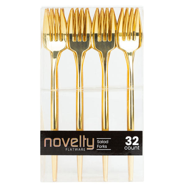 Novelty Gold Plastic Forks 32pc - The Cuisinet