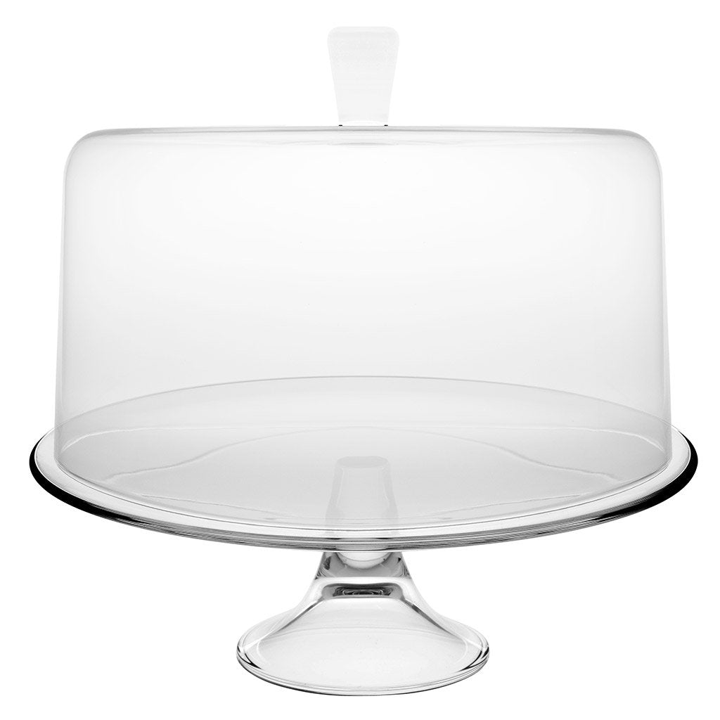 Chic Checkered Lucite Cake Tray with Lid