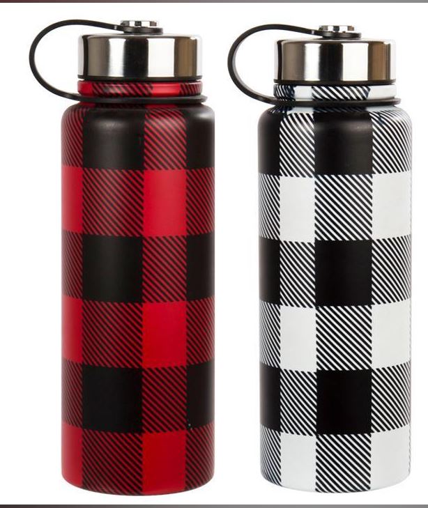 Buffalo Plaid 1.1L Widemouth Insulated Water Bottle 1pc - The Cuisinet