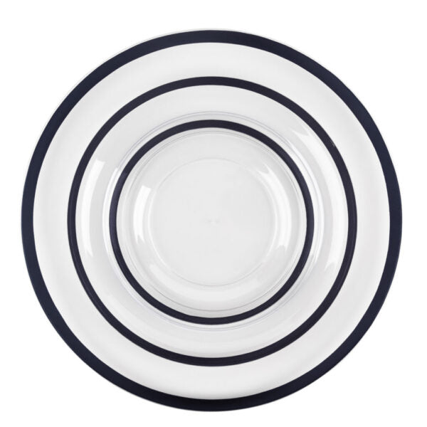 Contrast Clear/Black Plates 7" 9" 13" 28pc - The Cuisinet