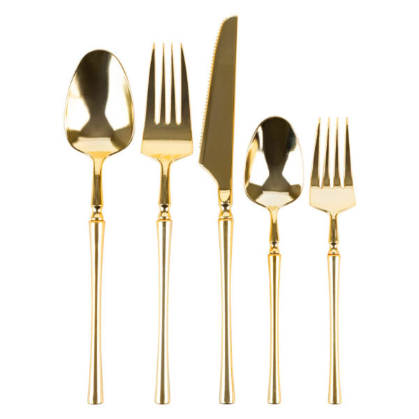 Infinity Gold Plastic Cutlery Set 40pc - The Cuisinet
