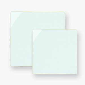 Luxe Party Mint/Gold Square Dinner Plates 10.5" 10pc - The Cuisinet