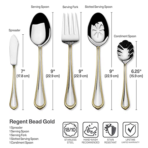 Mikasa Gold Regent Bead Flatware Set 65pc