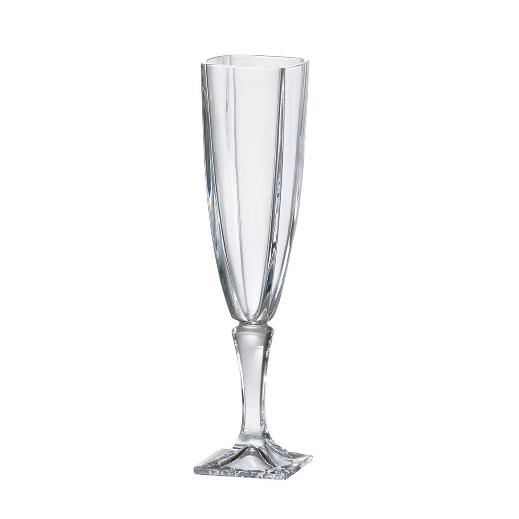 EUROPEAN LEAD FREE CRYSTALLINE SQUARE CHAMPAGNE TOASTING FLUTES - 5 OZ., SET OF 6 - The Cuisinet