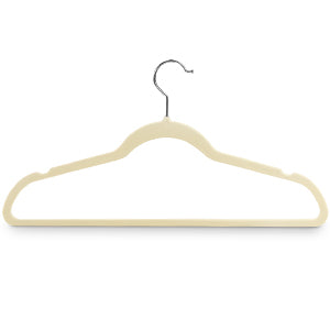10Pk Velvet Hanger- Ivory - The Cuisinet