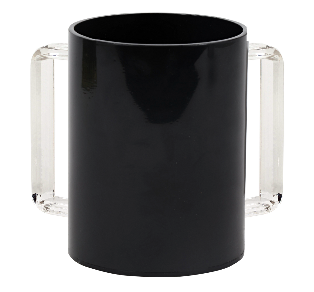 Boker Tov Shalom Black/Clear Acrylic Washing Cup 5" 1Pc - The Cuisinet