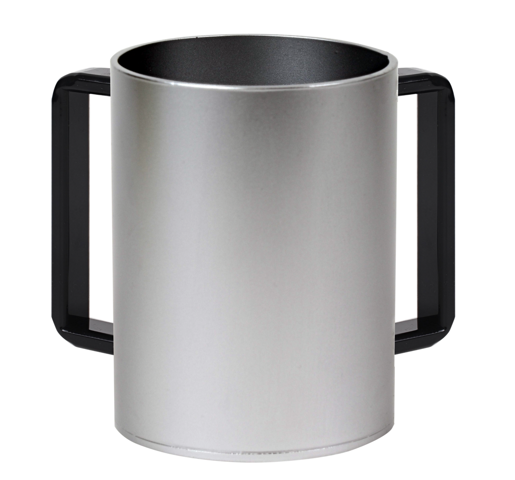 Boker Tov Shalom Silver/Black Acrylic Washing Cup 5" 1pc - The Cuisinet