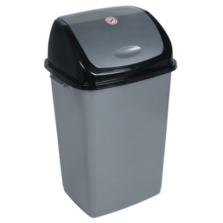 13-Gal. Trash Bin Color: Grey and Black - The Cuisinet