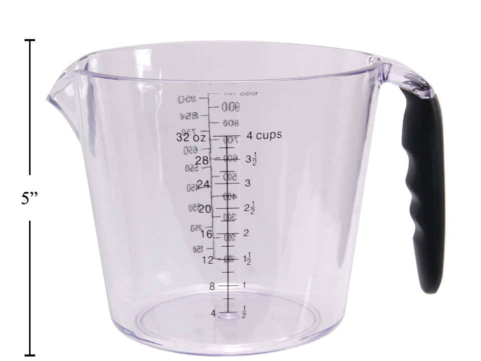 Measuring Cup w/ Non-slip Base & Soft Grip Handle 4cup 1pc - The Cuisinet