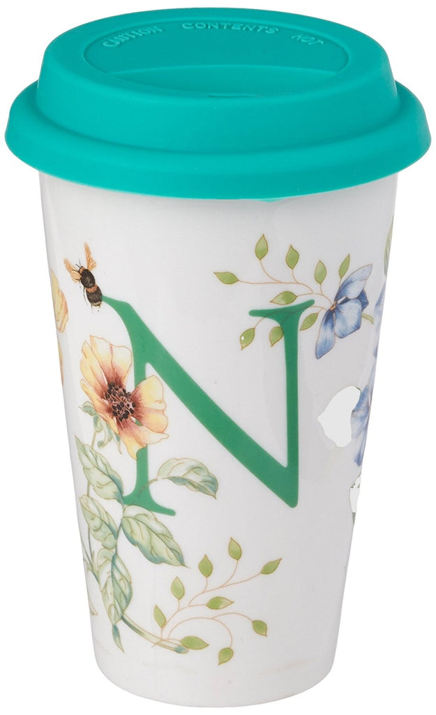 Lenox Butterfly Meadow Thermal Travel Mug letter "N" 1pc - The Cuisinet