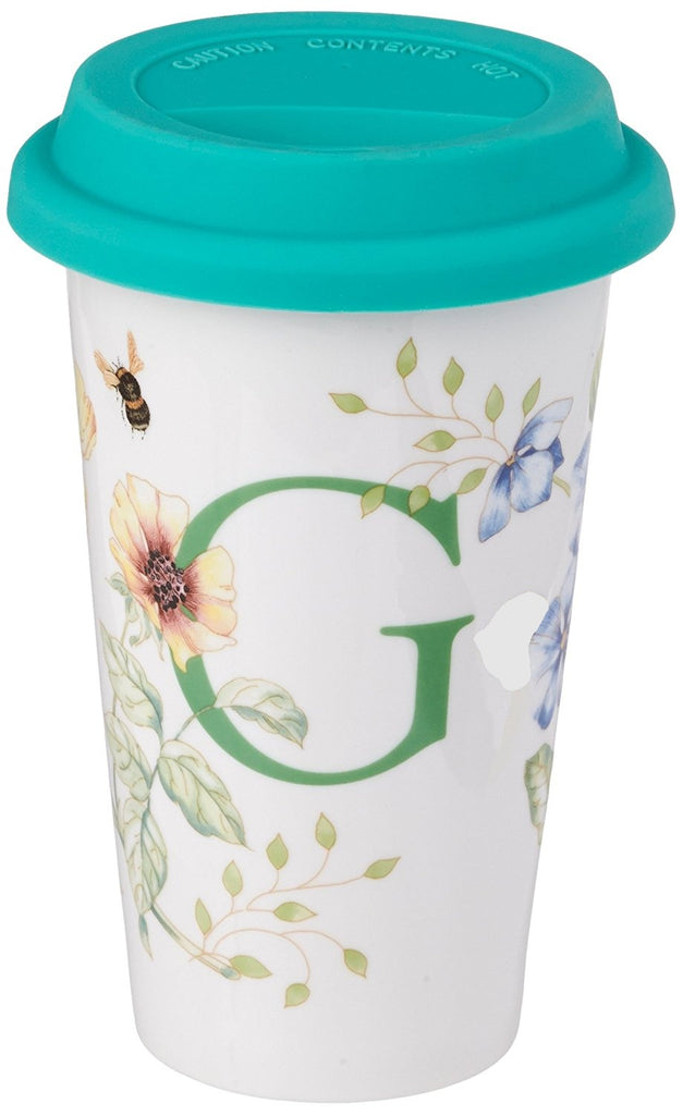 Lenox Butterfly Meadow Thermal Travel Mug letter "G' 1pc - The Cuisinet