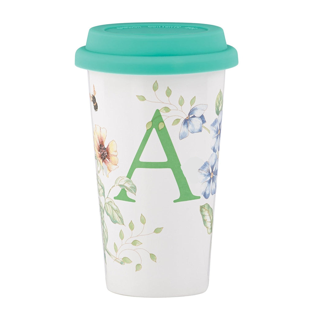Lenox Butterfly Meadow Thermal Travel Mug letter "A" 1pc - The Cuisinet