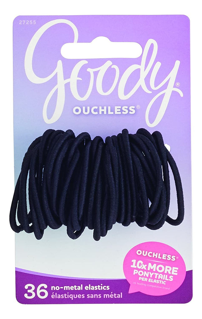 Goody Ouchless Hair Elastics, Black, 36 Count - The Cuisinet