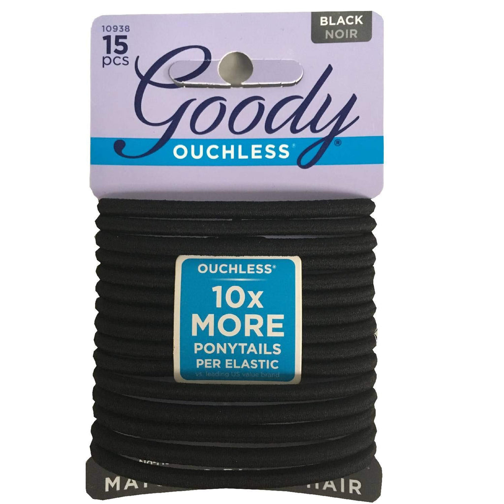Goody WoMens Ouchless Braided Elastics, Black, 15 Count - The Cuisinet