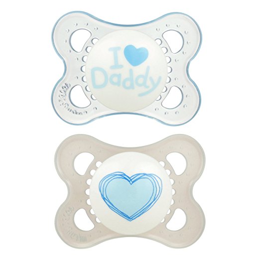 MAM Love & Affection Orthodontic Pacifier, I Love Daddy, Boy, 0-6 Months, 2-Count - The Cuisinet