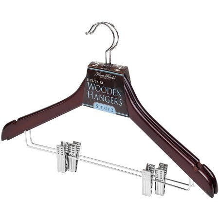 Simplify 2-Pack Mahogany Suit Hangers - The Cuisinet