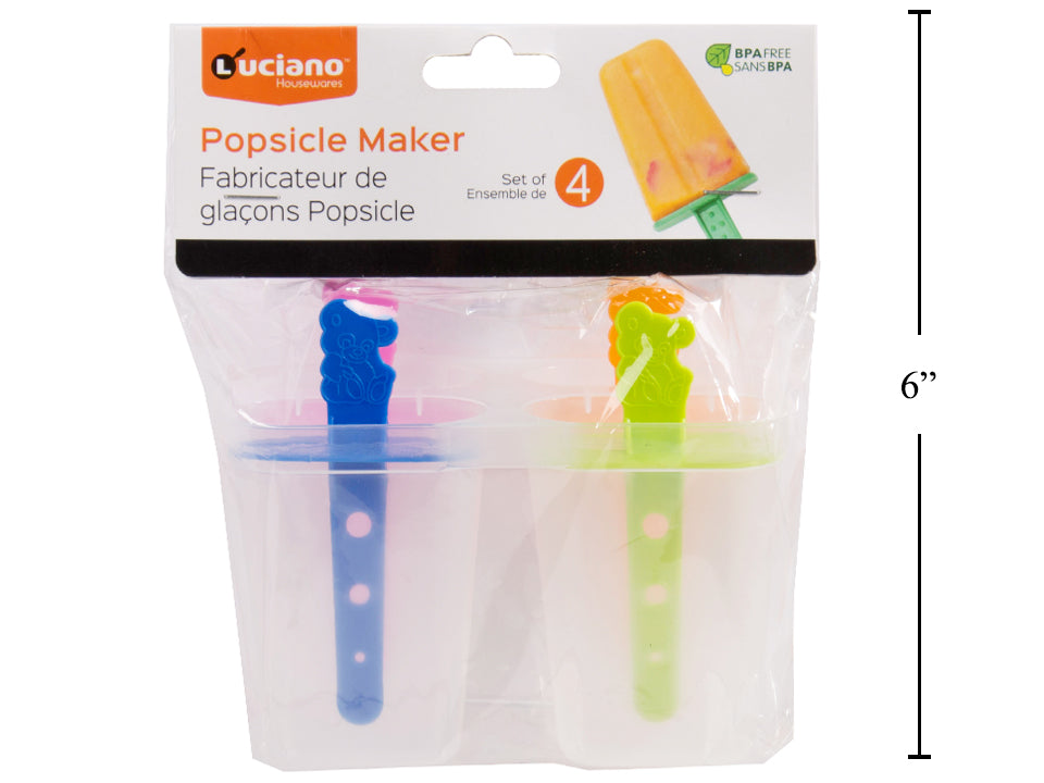 Luciano multicolor Popsicle Maker 4pc - The Cuisinet