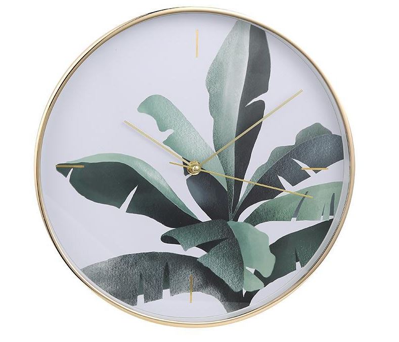 KG Hays Gold Plated Banana Leaf Wall Clock 12" 1pc - The Cuisinet