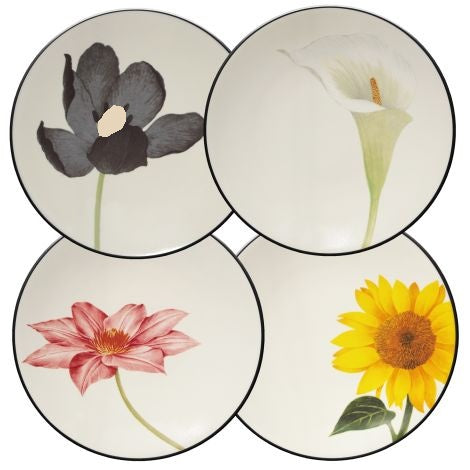 Noritake Graphite Floral Appetizer Plates 6.25" 4pc - The Cuisinet