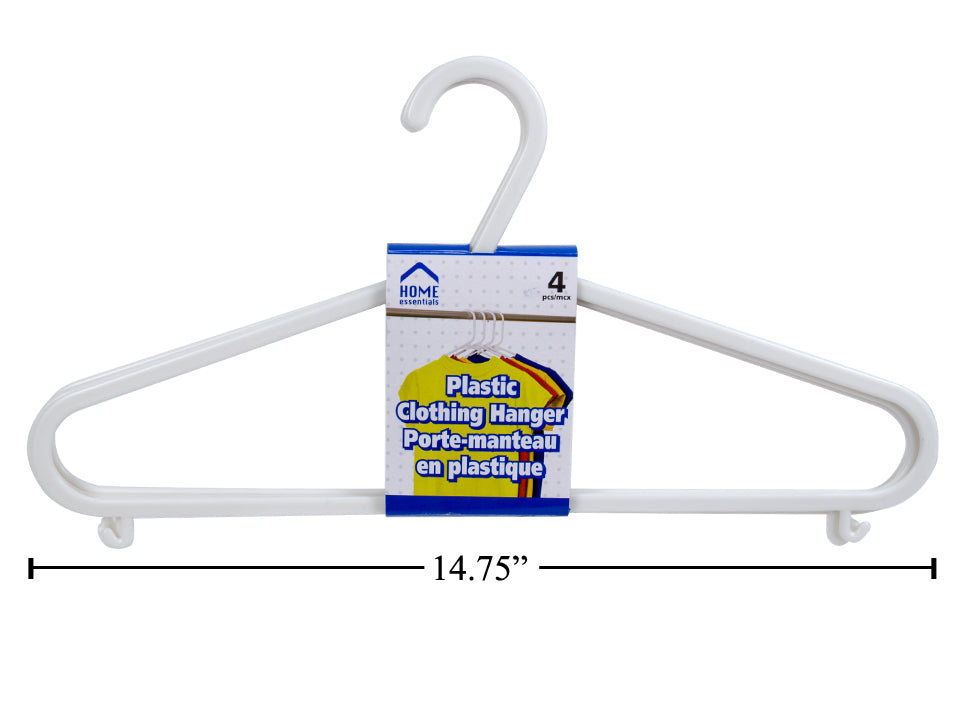 Clothing Hanger White 14" 4pc