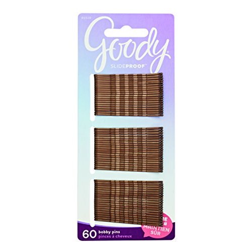 Goody SlideProof Bobby Pins, Brown, 60-count, (1942223) (Packaging may vary) - The Cuisinet